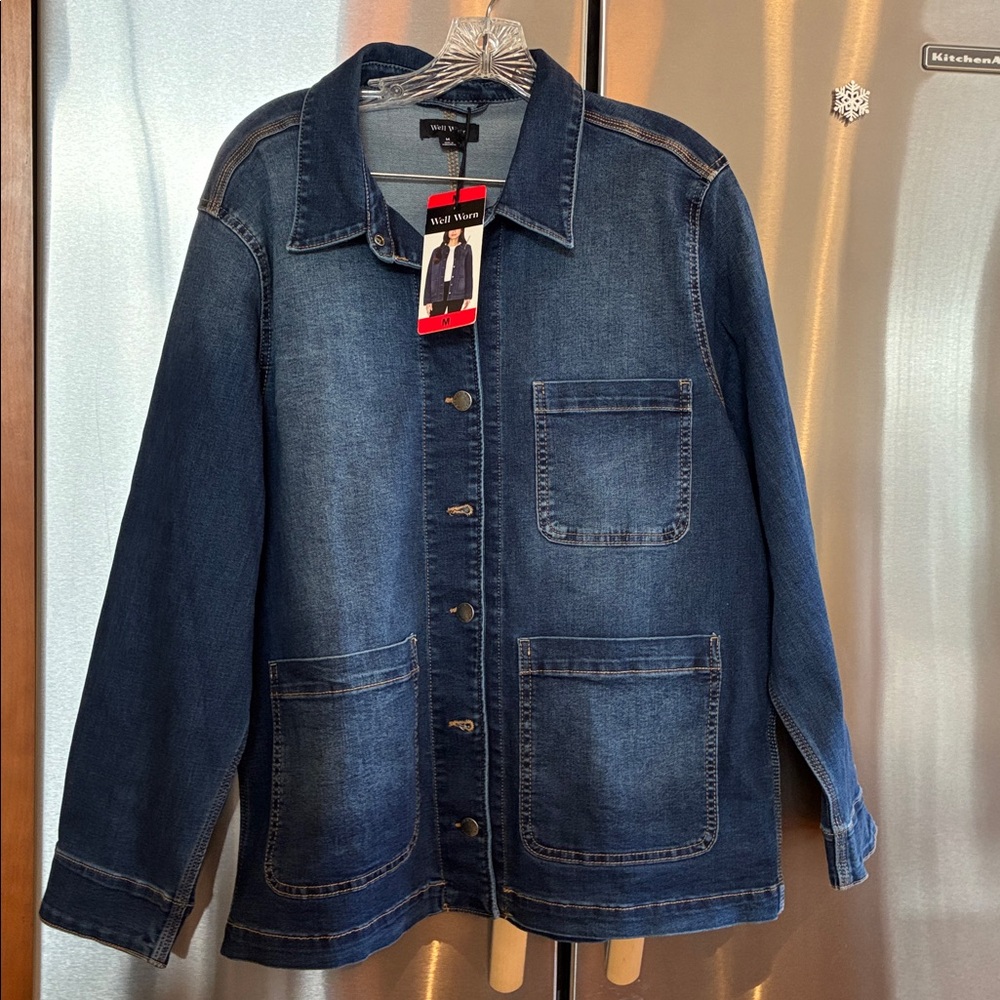 Well Worn Dark Blue Denim Jacket